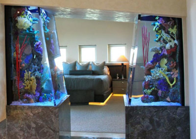 Residential 600 gallon system with artificial reef inserts,  filtration system remotely located